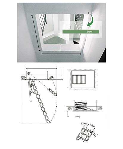 Electric attic Pull Down Ladder Indoor Invisible Folding Stairs loft Ceiling Ladder 6.5ft-13ft Custom (Alloy 11.48ft,Hole 23.6251.18inch)