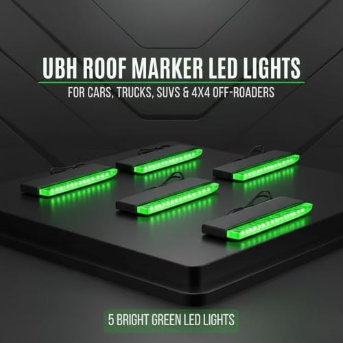 Image of UBH Roof Marker LED Lights For Cars, Trucks, Or Suv 4 X 4 Thar (UFO) (UFO Light 5 Green)