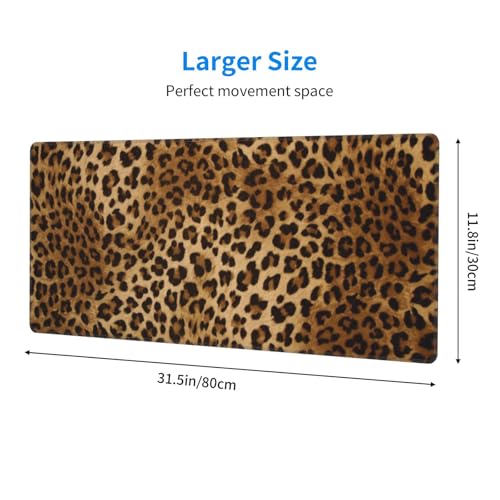 Tapis de souris léopard 30 x 80 cm lavable et imperméable pour clavier - 2