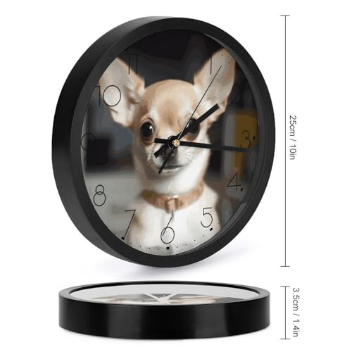 Horloge murale à quartz silencieuse noire de 25,4 cm pour la maison