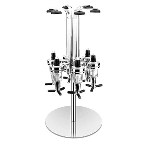 TOOSOAR Dispensador de 6 Cabezales de Botella,Giratorio, para Montaje en Pared,para Familias,Bares,Aficionados a La Coctelería,Fiestas (Plateado) TOOSOAR Dispensador de 6 Cabezales de Botella,Giratorio, para Montaje en Pared,para Familias,Bares,Aficionados a La Coctelería,Fiestas (Plateado)
