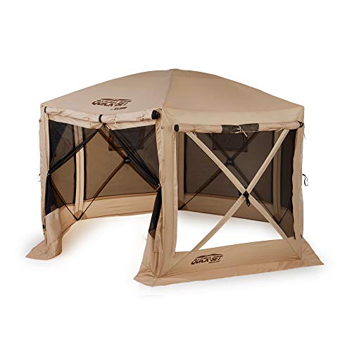 Quick Set Pavilion Portable Pop Up Camping Outdoor Gazebo Canopy Shelter, Tan