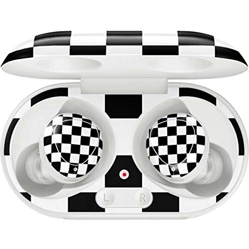 Skinit Decal Audio Skin Compatible with Samsung Galaxy Buds+ - Officially Licensed Originally Designed Black and White Checkered Design