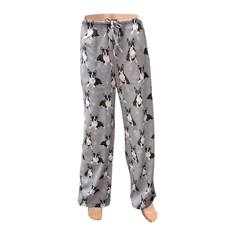 E & S Imports Women's Boston Terrier Dog Lounge Pants - Dog Pajama Pants Bottoms - X-Large Cover