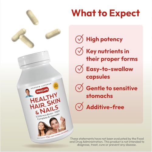 Image of ANDREW LESSMAN ProCaps Healthy Hair, Skin & Nails 3000 mcg Biotin, 60 Ct