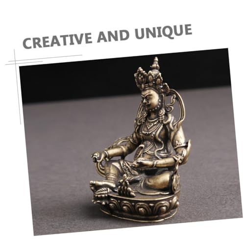Statue Bouddha en laiton véritable : objet d'artisanat doré d'exception - 5