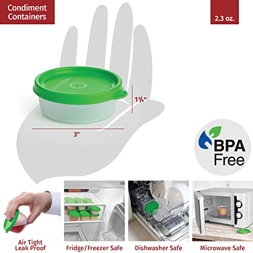Image of Signoraware Mini Mate BPA Free Plastic Containers Set (70ml x 8 | Set of 8 | Green)