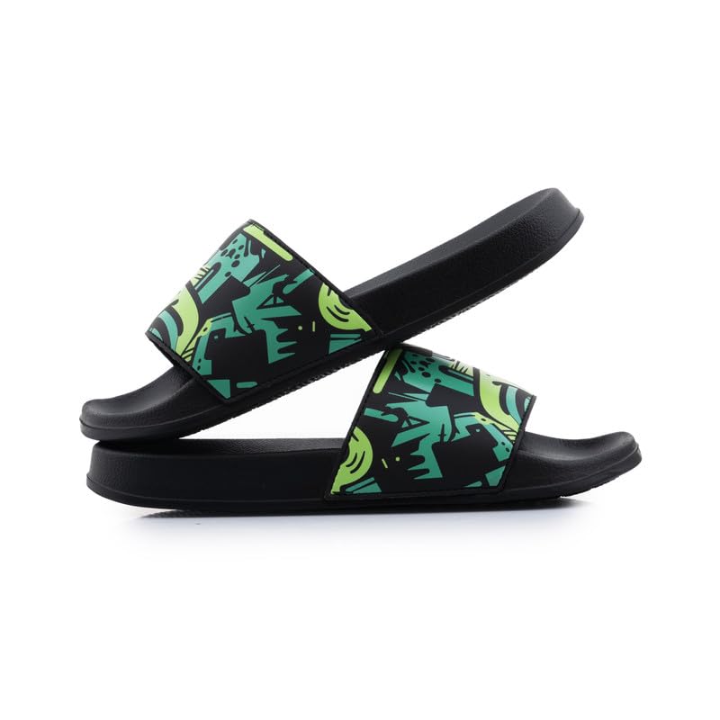 Image of ARVAN Mens Abstract Print EVA Sliders | Lightweight Slip-On Slippers with Cushioned Sole | Casual Open-Toe Slides