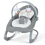 JoyCushy Baby Bouncer, Baby Bouncer from Birth Baby Rocker Infant Seat with Soothing Vibrations, Baby Swing Chair with 3-Point Harness & Removable Play Bar & Music, for 0-6 Months