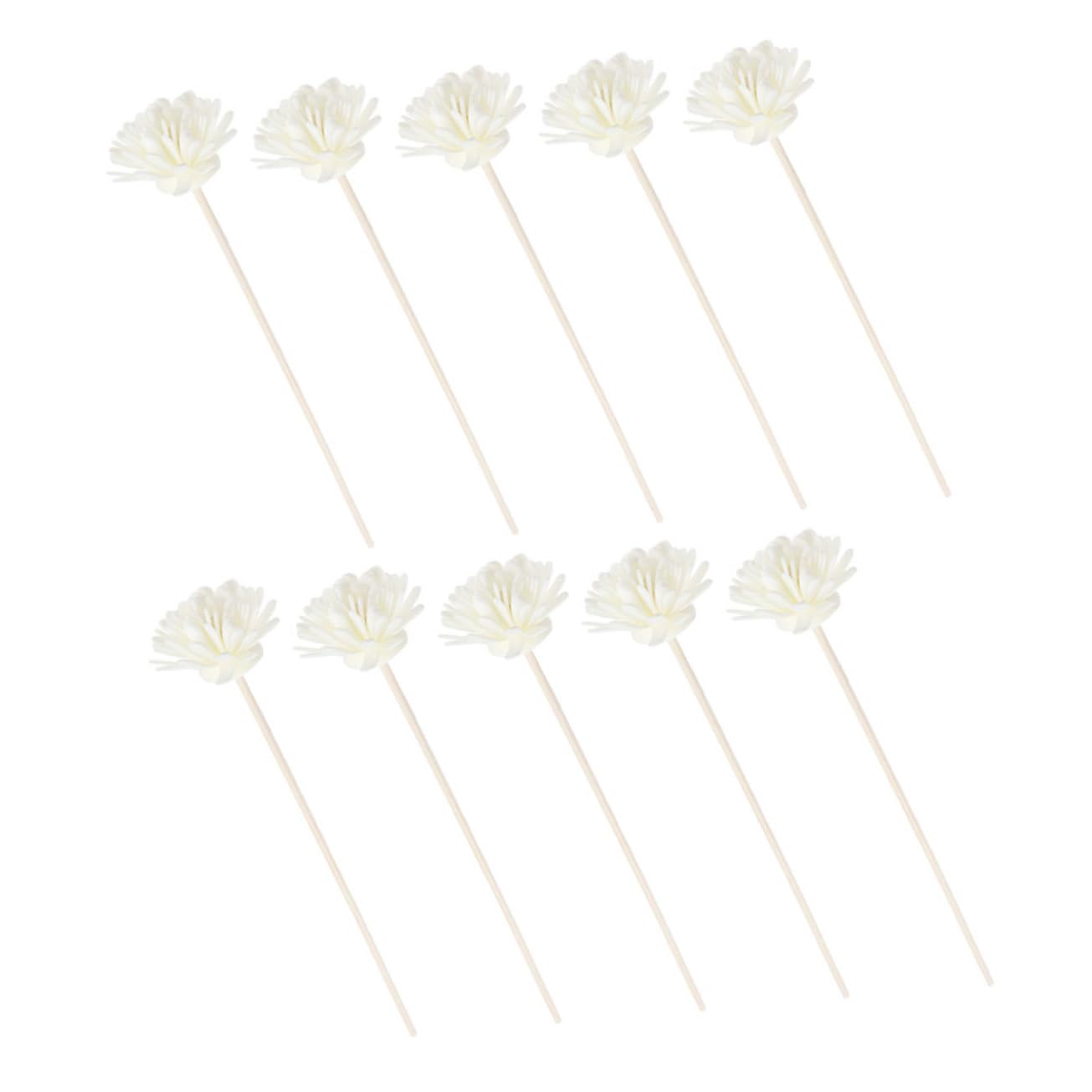 Cabilock 10 Bâtonnets Diffuseurs de Parfum à Fleurs Artificielles en Bois et PE, Accessoire Aromathérapie pour Diffusion D’huiles Essentielles, Décoration Maison et DIY
