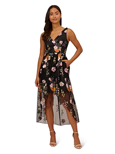Adrianna Papell Women's Embroidered High Low Dress