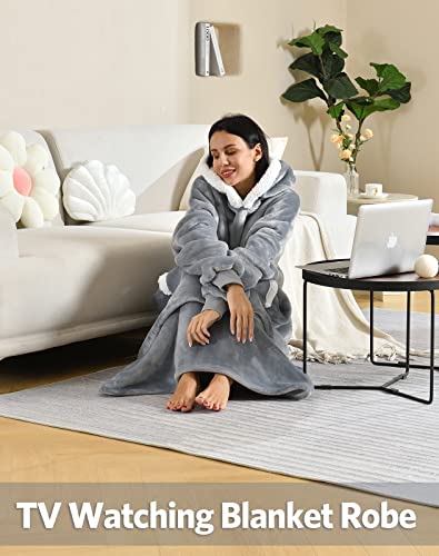 Zakun Oversized Wearable Blanket Hoodie,Unisex Thick Long Blanket Hoodie For Women,Cozy Giant Fleece Lounging Hoodie Blanket #TOP4