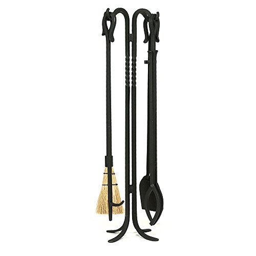 Minuteman International 38-in 5-Piece Fireplace Tool Set with Shepherd's Hook III Design