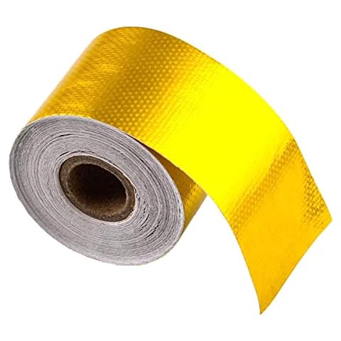 Sporacingrts 2" x32.8' （10M） Gold Adhesive Backed Heat Barrier Tape,Glass Fiber Heat Shielding Reflective Tape Packaging Roll Compatible with Car Intake Pipe, Engine Compartment Cover