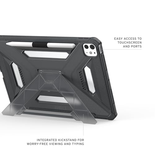 Image of Urban Armor Gear UAG Designed for iPad Pro 11 inch Case (6th / 5th Gen, M5 /M4) (A3357, A3358, A3359) Scout Plus Rugged Transparent Protective Cover with Kickstand and Pencil Holder - Translucent Ash Grey