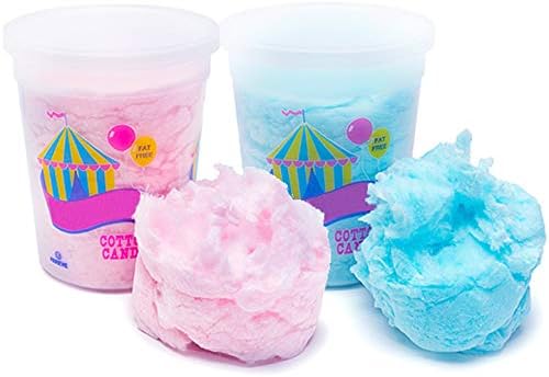 Cotton Candy, 2 - Tubs (2 oz each) 4 oz Total, Blue and Pink, Party Ideas Included by JustHangin' Copyright 2019