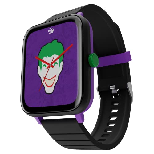 Image of ZEBRONICS DC Joker Edition DRIP Smartwatch with Bluetooth 5.1 Calling, 1.69 inch Display Size, Voice Assistance, 11 Built-in + Customizable Watch Faces, 8 Menu UI, IP67 and 100+ Sports Tracker