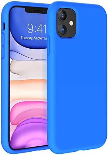 Miracase Liquid Silicone Phone Case Compatible with iPhone 11 6.1 inch(2019), Gel Rubber Full Body Protection Shockproof Cover Case Drop Protection Case (Mediterranean Blue)