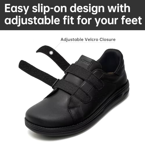 Image of 1TAZERO Wide-Shoes for Men Toe-Box Walking - Extra Wide Width Barefoot Orthopedic Shoes for Men Casual Shoes with Arch Supprot
