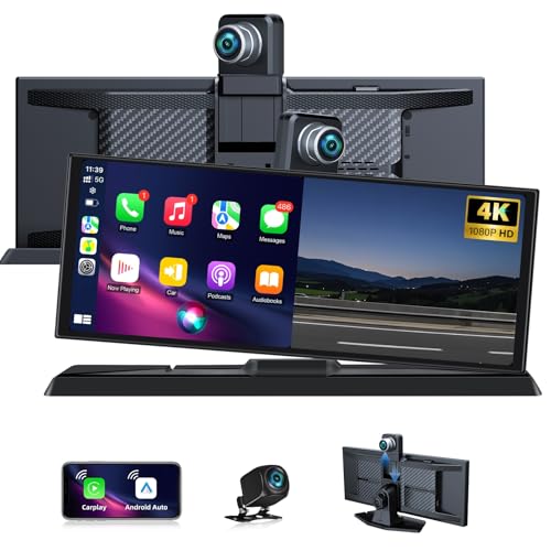 🚗【Modalità Bluetooth doppia e opzioni audio multiple】 L'schermo carplay auto android auto display utilizza la più recente tecnologia Bluetooth doppia per un'esperienza audio di alta qualità. Collegatevi all'autoradio android tramite Bluetooth e trasmettete il suono in modalità wireless agli altoparlanti dell'auto per un'esperienza audio senza perdite. Controllate in modalità wireless il volume della musica, rispondete alle chiamate ed effettuate chiamate in vivavoce senza interferenze durante la guida. È inoltre possibile utilizzare la trasmissione AUX o FM per riprodurre i segnali audio attraverso gli altoparlanti dell'auto per un'esperienza audio più forte.