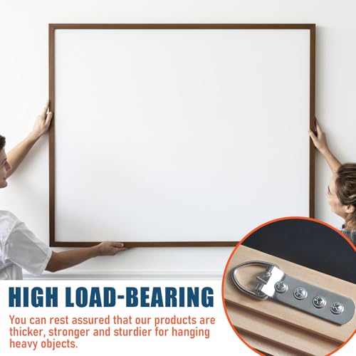Image of 10 PCS 4 Hole D Ring Picture Hangers, YITOBA Metal Heavy Duty Mirror Hangers with 40 PCS Screws, D Ring Heavy Picture Hanging Hardware for Hanging Clock Painting Photo Frame (Silver)