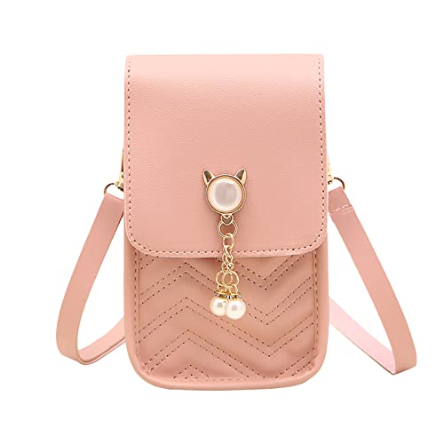 TianWlio Handytasche zum Umhängen Damen Kleine Umhängetasche mit Kopfhörer Eingang,Mini Crossbody Schultertasche Handytasche,Handy Schultertasche ür Handy unter 7 Zoll