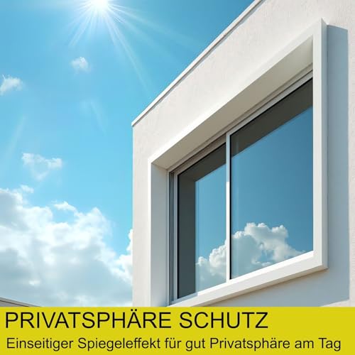 Folizent Hitzeschutzfolie Fenster außen Silber 44.5x200cm UV Schutzfolie Fensterfolie Hitzeschutz Sonnenschutz Sonnenschutzfolie Fenster innen Spiegelfolie Fenster Sichtschutz