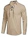 Coofandy Mens Scottish White Jacobite Ghillie Kilt Shirt (M, Cream)