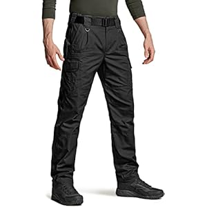 CQR Men’s Tactical Pants, Water Resistant Ripstop Cargo Pants, Lightweight EDC Hiking Work Pants, Outdoor Apparel