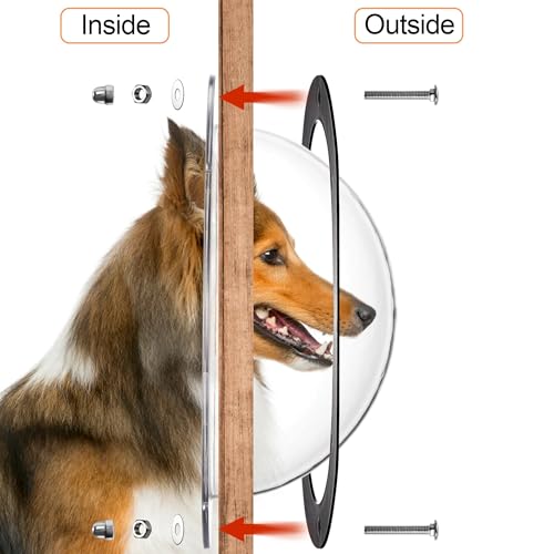 Image of Goaste 2 Pack Dog Fence Window, 12.4 Inch Clear Pet Dome, Durable Plastic Pet Peek Windows Playground, Doggie Fence Safe Domes, Pets Supply for Dog Cat Horse, 12.4 x 4.9 Inch