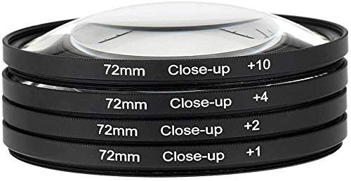 Yangers Set di filtri per fotocamera DSLR con obiettivo macro (+ 1, + 2, + 4, + 10 ingrandimenti) con custodia per Fotocamere Canon, Nikon, Sony, Pentax DSLR e Mirrorless