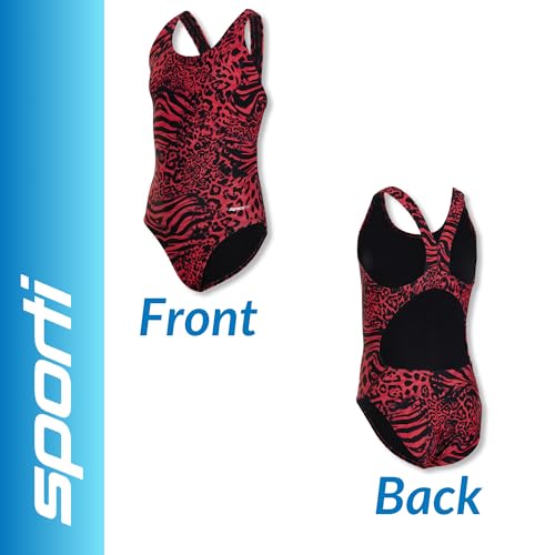 Sporti Wide Strap Girls' Athletic One-Piece Swimsuit – Competitive Bathing Suit, Racerback Style Swimwear for Youth Swimmers2