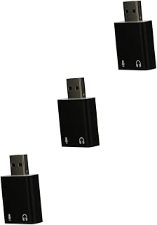 UKCOCO 3pcs USB External Sound Card Mic Sound Stereo Headphone Adapter External USB Audio Microphone Adapter Headset Adapter Computer Adapter External Sound Cards USB Stereo Sound Adapter