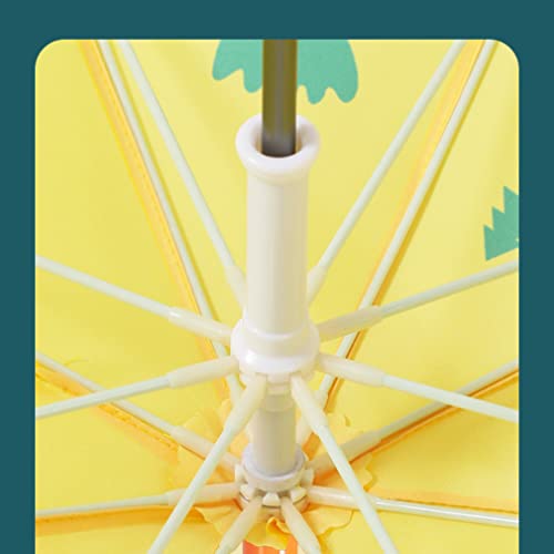 Children Transparent Long Umbrella For Boys Girls Cartoon Dinosaur Umbrella Baby Parasol Umbrella Kids Clear Umbrellas (Yellow) #TOP5