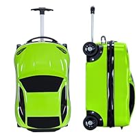 Griiyakii Kids Ride-On Suitcase with Wheels – Toddler Luggage for Boys & Girls, Car-Shaped Carry-On Luggage for Kids, Ride On Suitcase with Seat, Lightweight Rolling Travel Bag (green)