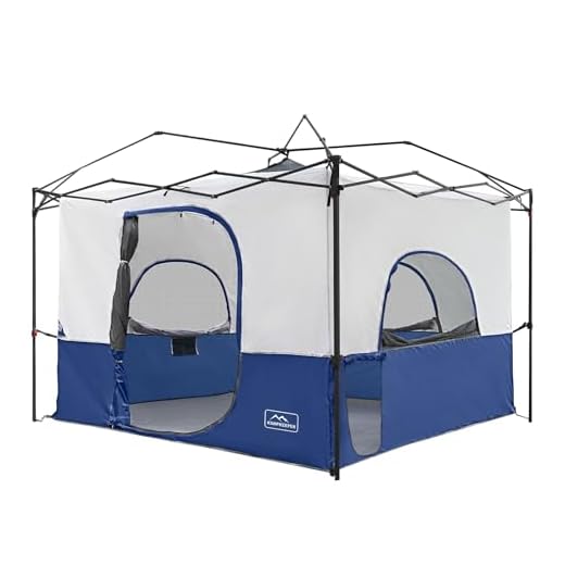 KAMPKEEPER Camping Cube for Pop Up Canopy Tent, Converts 10'x10' Straight Leg Canopy into Camping Inner Tent, with 1 Dog Hole–Fully Vented Roof(Canopy & Frame NOT Included), Navy Blue