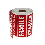 Tipo de adhesivo: Permanente. BeMatik - Rollo Bobina de 1000 Etiquetas Adhesivas para envíos de Paquetes frágiles 89x32mm