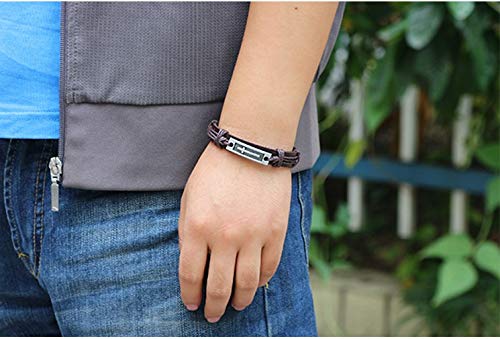 Pulsera de cuero con cruz diseño multilayer para hombre miniatura 4