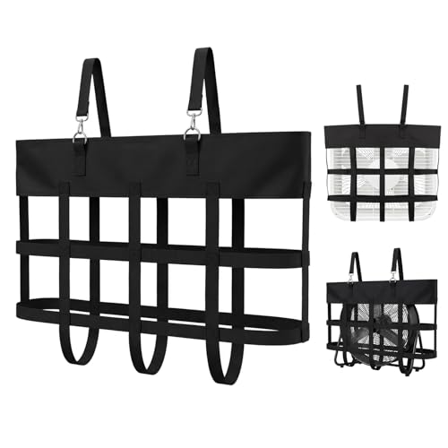 VKAXRMZTP Horse Stall Fan Bag for Box Fan Box Fan Holder Portable Folding Fan Holder for Stall Bars and Fencing Adjustable Hanging Straps for Stable Barn and Camping Use