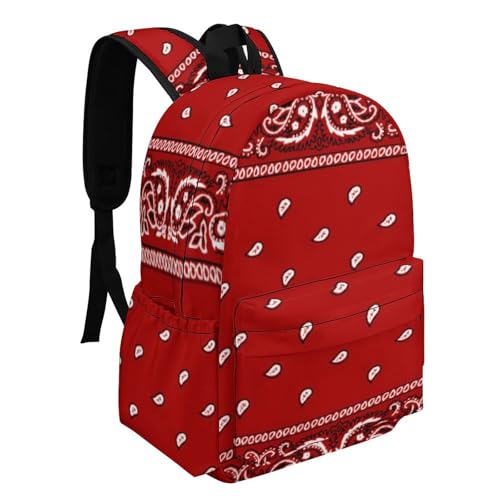 Bandana Red Classic And Stylish Large Capacity Portable Half Print Backpack2