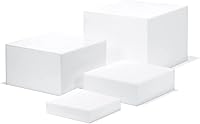 Vista 1 de White Acrylic Cube Cupcake Dessert Display Stands, 5 Sides Nesting Risers Boxes, Square Acrylic Table Decorate Storage Cases for Parties, Weddings