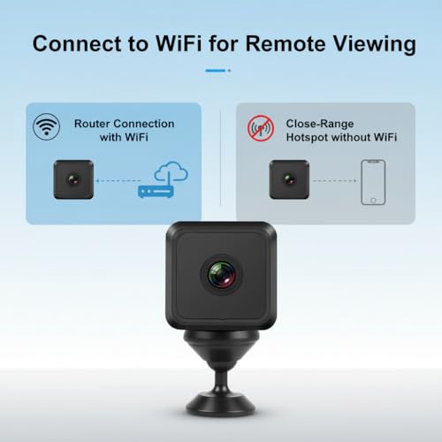 Image of ULar Mini Camera 1080P Cube Surveillance Camera for Indoor Security Pet,Remote App Control,120 Angle and Night Vision, Motion Detection Alerts Picture Taking Cam (No Audio) 1PC