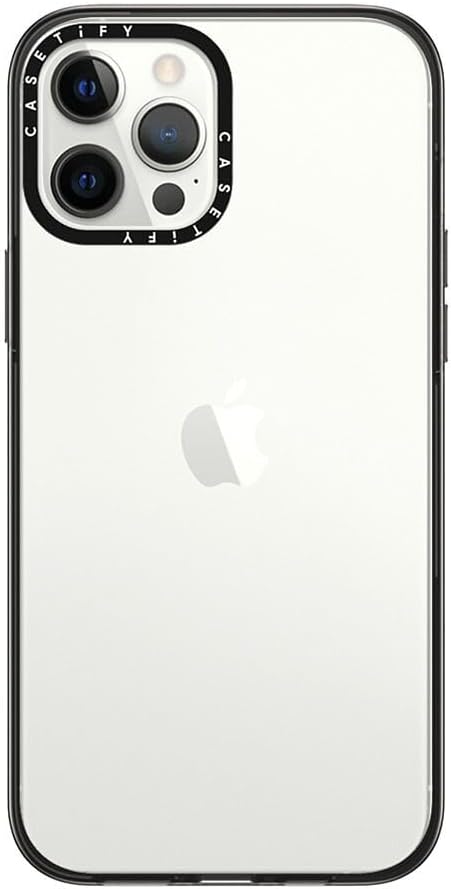 CASETiFY Compact iPhone 12 Pro Max Case [2X Military Grade Drop Tested / 4ft Drop Protection] - Clear Black