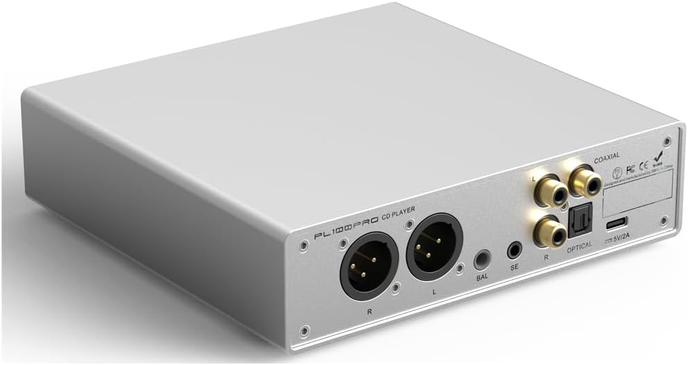 SMSL PL100Pro Multi-Function CD Player 2xCS43131 High-End DAC Chip Supports Lossless MQA Playback XLR 3.5mm&4.4mm Headphone Outp(Black)