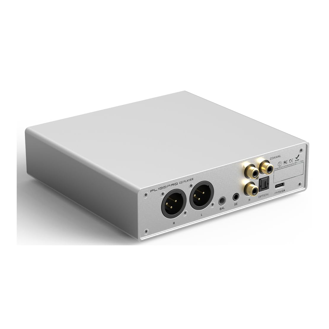 SMSL PL100Pro - Reproductor de CD multifunción 2 chips DAC CS43131 de gama alta compatible con reproducción MQA sin pérdidas XLR de 3,5 mm y 4,4 mm de salida de auriculares (negro)