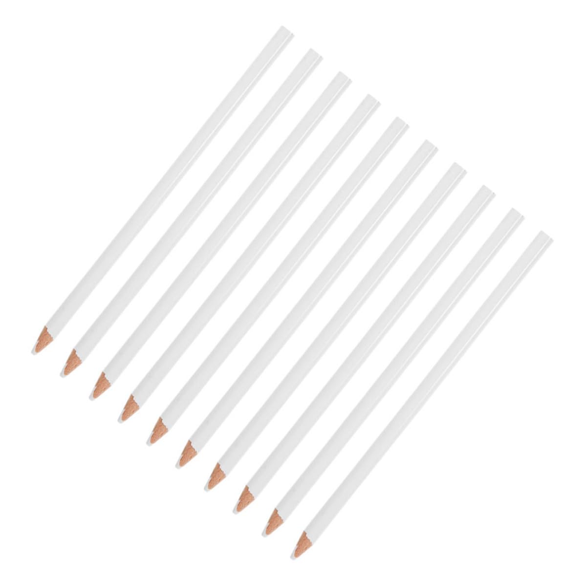 COLLBATH 10 Pcs White Grease Pencils Marking Tools for Sewing and Drawing on Ceramics, Portable Wooden Tailor Pencils for Practical Applications, Suitable for Artists and Students