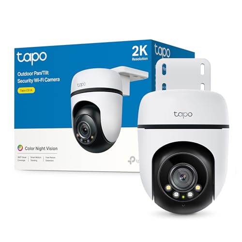 Tapo C51A - Cámara de vigilancia Wi-Fi para Exteriores 360°, visión Nocturna a Todo Color 2k (3...