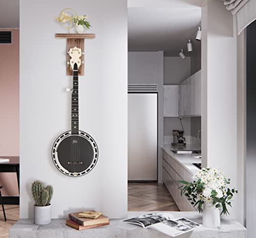 Mulucky Guitar Wall Mount, 2 Pack Guitar Wall Hanger Holder with Shelf for Banjo Violin Ukulele Acoustic or Electric Guitar - Thumbnail 5