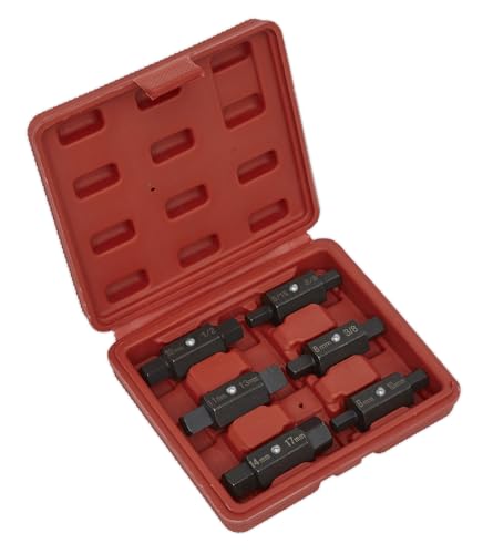 Sealey Ak658 Oil Drain Plug Key Set 6Pc Double End