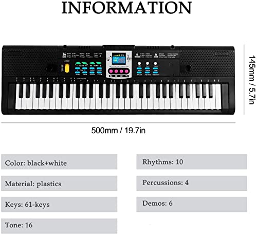 WKLIANGYUANPING Clavier de Piano 61keys Musique numérique Clavier électronique Clavier électrique Piano Piano Piano… - Les Beatles, Paul McCartney, John Lennon, RIngo Starr, George Harrison WKLIANGYUANPING Clavier de Piano 61keys Musique numérique Clavier électronique Clavier électrique Piano Piano Piano… – Image 6